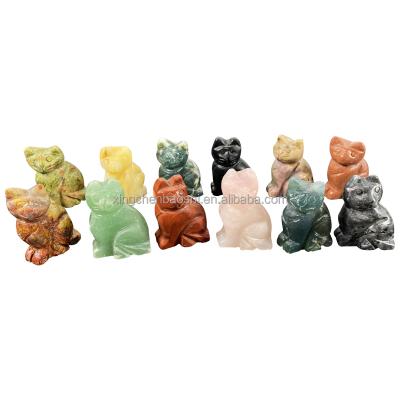 China China Wholesale Natural Hand Carved Various Materials Cat For A Home Decoration Or Gifts for sale