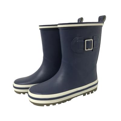 China Navy Waterproof Single Buckle Kids Waterproof Wellington Boots Boots Boots for sale