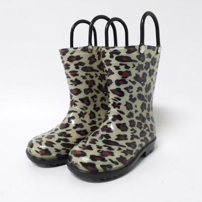 China Fashion Trend Leopard Print Kids PVC Rain Boot for sale