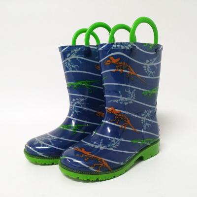 China Kids Waterproof Dinosaur PVC Blue Rain Boots for sale