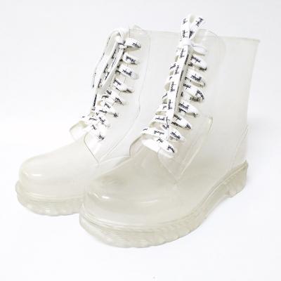 China Waterproof Western Clear Plastic Rain Boot Boots Transparent PVC Rain Boots For Women for sale