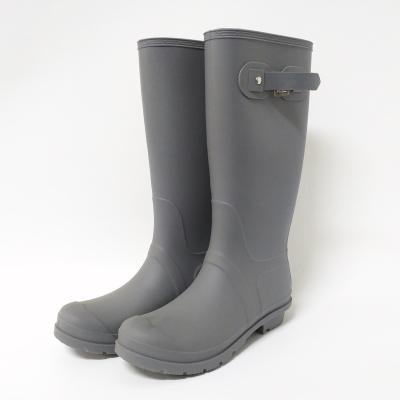 China Fashion Trend Fashion Gray PVC Hunting Rain Boots for lidies for sale