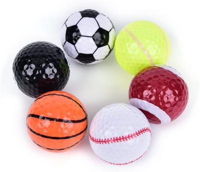 China Soft Comfortable Feel 6 PCS Golf Balls Basketball Soccer Volleyball Tennis Baseball Double-Layer 75% Compression Sports Practice Balls Novelty Gift for sale