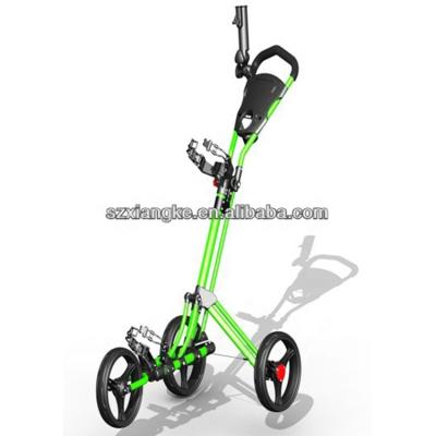 China Export Aluminum One Click Folding 3 Wheel Golf Push Cart for sale