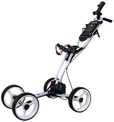 China Four Wheel Folding Push Golf Cart Aluminum Trolley Aluminum Cart Quick Release for sale