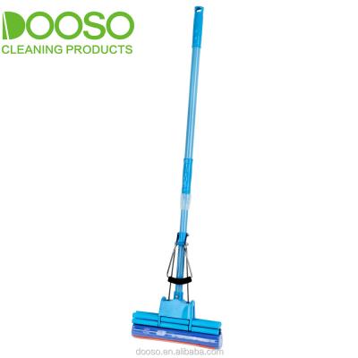 China Double iron pva roller telescopic pole viable easy cleaning mop for sale