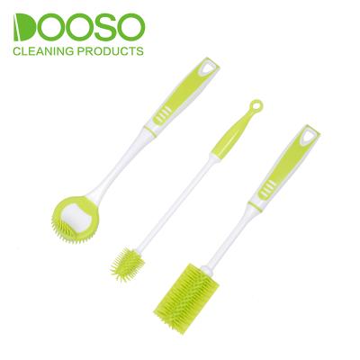 China Sustainable Family Use 3pcs Rubber Cup Brush Bottle Brush Kitchen Cleaning Brush for sale