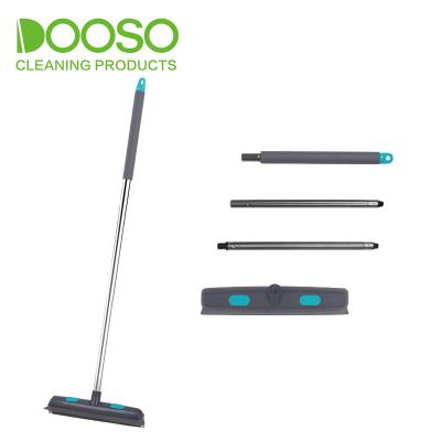 China 2021 DOOSO Home Adjustable Sweeper Squeegee With Soft Rubber Broom Stiffens Suitable For Removing Pet Hair for sale