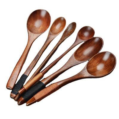 China Sustainable Wholesale Natural Custom Table Wooden Reusable Spoon Eco-Friendly for sale