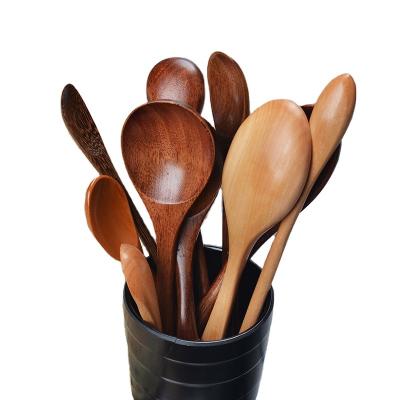 China Viable Customize Kitchen Ware Natural Wood Kitchenware Sets Spoons And Spatulas Wooden Spoons for sale