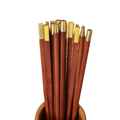 China Sustainable Hot Selling Family Use Reusable Luxury Chopsticks Tableware Wenge Wood Chopsticks for sale