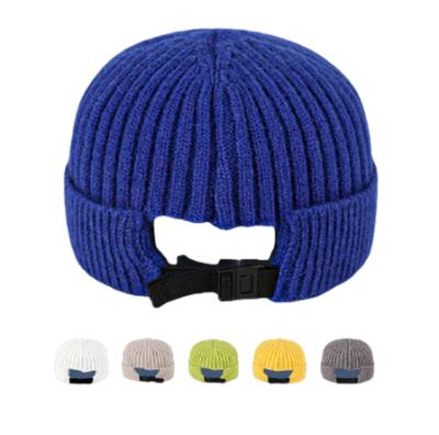 China COMMON New Product Soft Trawler Beanie Winter Hats Roll Up Brim Size Adjust Beanie Fisherman Beanie With Custom Logo for sale