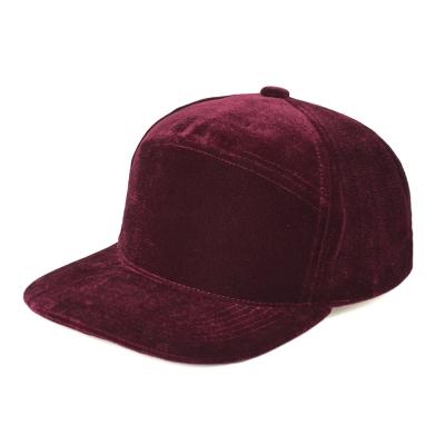 China Retro COMMON Flat Blank Custom Baseball Men Women Hip Hop Hip Hop Mens Velvet Logo Panel Hat 5 Panel Snapback Hat for sale