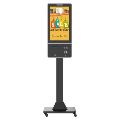 China 2021 Advertising POS/Food/NFC ER Code Self Service Order Embedded Printer 32 Inch Self Service Payment Kiosk Touch Screen Payment Kiosk for sale