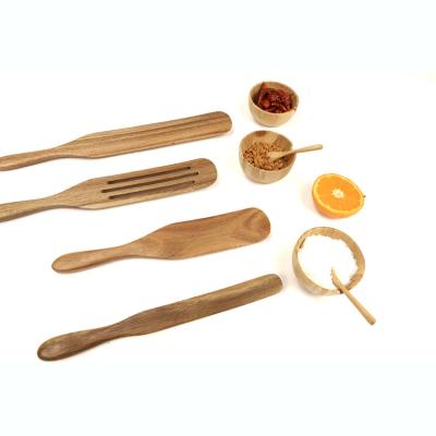 China 4 Pcs Teak Acacia Beech Polish Sustainable Bamboo Heat Resistant Spurtles Wooden Pc Set Spurtle for sale