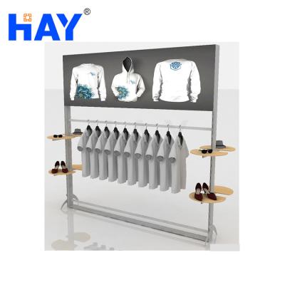 China Easy To Assemble And Dismantle Aluminum Frame Clothing Store Display With LED Lamp for sale