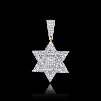 China High Quality Hip Hop Wand Hip Hop Jewelry Silver Gold Plated Icy Super Star Pendant Necklace for sale