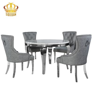 China 1 Hot Selling Dining Room Furniture Round Table Top Marble Glass Dining Table for sale