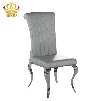 China 1 Custom New Modern Design PU Velvet Leather Stainless Steel Hotel Dining Room Furniture Home Restaurant Dining Chair for sale