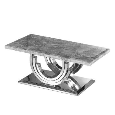 China 1 Premium Stainless Steel Frame Rectangular Marble Top Coffee Table for sale