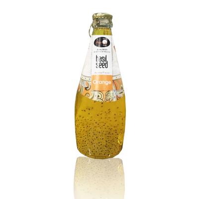 China Oviten 300ml Glass Bottle Low Fat Low Fat Basil Seed Drink Cocktail Grape Flavor Mix Beverage for sale