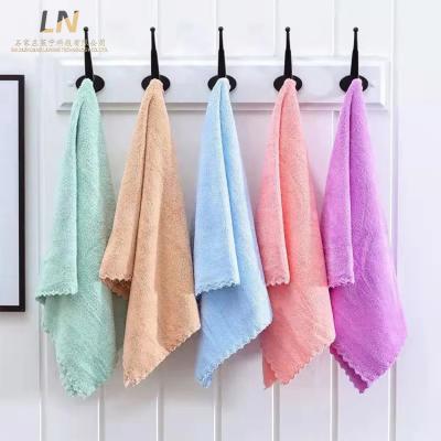 China Wholesale Kid Safe Coral Towel Hair Cloth 30*75cm Velvet Face Towel Face Towel For Facial Massage for sale