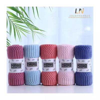 China QUICK DRY coral velor bath towel warp knitted case absorbent face towel propitious non fading towel gift set for sale