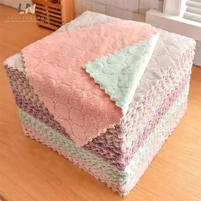 China Viable Customize Microfiber Absorbent Take Off Dish Cleaning Cloth Car Drying Towel Kitchen Towel for sale