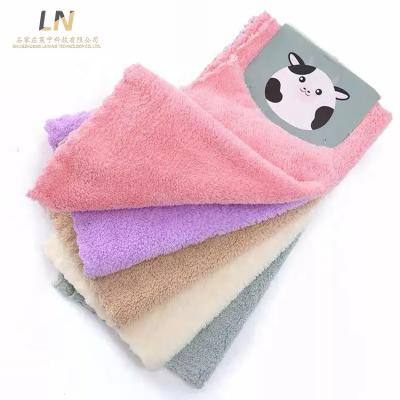 China Microfiber Custom Pocket Towel 30*30cm Small Thick Kitchen Cleaning Towels Soft Absorbent Coral High Density Child Safe Velor Kitchen Cleaning Towels for sale