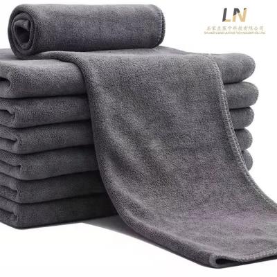 China Viable Car Cleaning Cloth Wash Towel Custom Thicken And Fashionable Logo Light Gray Soft Touch Microfiber Customer Edgeless Support Not for sale