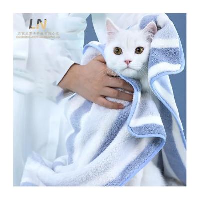 China Stocked Cat Towel Bath Dog Super Absorbent Quick Dry Bathrobe Thickened Cat Towel Pet Products for sale