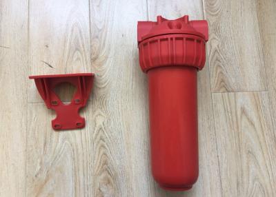 China Red Color Plastic Water Cartridge Filter Housing Brass Thread With Wrench for sale