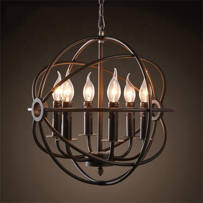 China Contemporary / Vintage Globe Chandelier Lighting North American Vintage Pendant Lamp Iron Globe Light Lighting Fixture CZ2513/6 for sale