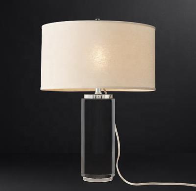 China Crystal Hotel Beside Lighting Contemporary Restaurant Or Home Reading Cylindrical Column Crystal Table Lamp TL1008/1 Modern Table Light for sale