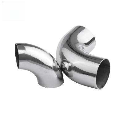 China Exhaust Pipe Factory Price 2 Inch Stainless Steel Ss304 Pipe Fittings Butt Welding 90 Degree Elbow Seamless Ss Elbow Pipe Fitting for sale