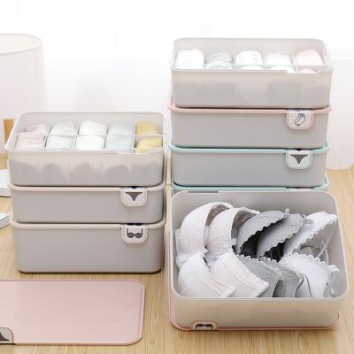 China Modern Household Underwear Storage Box With Logo Cover Bra Box Socks And Underwear Compartment Underwear Storage for sale