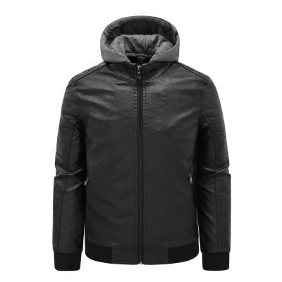 China Waterproof Winter Jacket Windproof Punk Leather For Men PU Hard Case Men Fashion Leather Jacket for sale