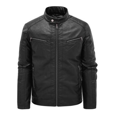 China Autumn PU Leather Jacket Breathable Custom Men Coat Leather For Men S - XXXL Black Jackets for sale