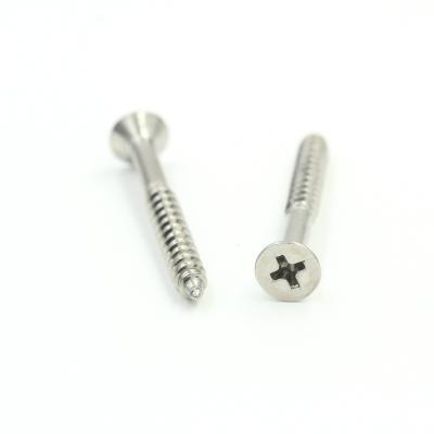 China Pan Stainless Steel Inch Cross Recessed Countersunk Head Wood Screws for sale