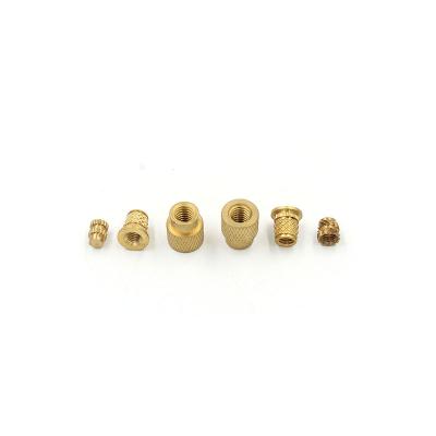 China Heavy Industry Customized M3 M4 M6 M8 M16 Copper Nut Knurled Threaded Inserts Brass Nuts For Plastics for sale