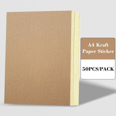 China Waterproof Manufacturing Custom A4 Laser Printer Kraft Paper Adhesive Label Sticker Sheet for sale