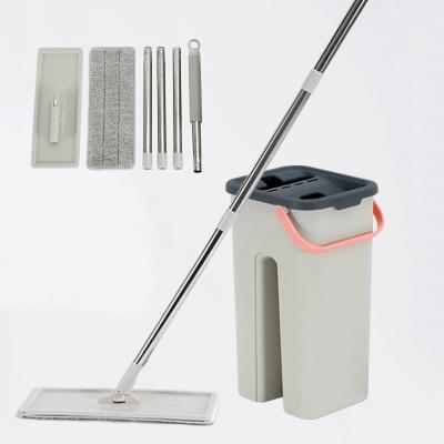 China Sustainable New Product Long Handle Squeeze Lazy Washing Magic Self Washing Flat Mop for sale