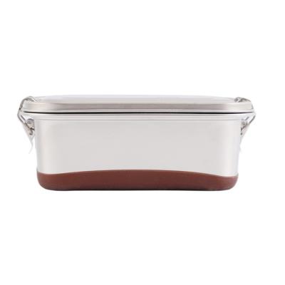 China Freshness Preservation Food Grade 304 Stainless Steel Lunch Box Double Layer 304 Stainless Steel Bento Box For School Office Camping Food Container for sale