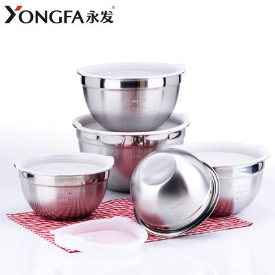 China Eco-Friendly Mirror Polish 18cm Sustainable Mixing Bowl Set Stainless Steel Salad Bowl Set For Kitchenware Salad Bowl With Lid for sale