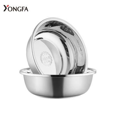 China Sustainable High Quality Round Reusable Vegetable Set of Stainless Steel Soup Bowl Food Sink Soup Bowls for sale