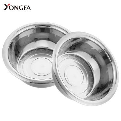 China Viable large size bowl deepen and thicken round stainless steel vegetable wash bowl 45-80cm mixing bowl for food preparation for sale