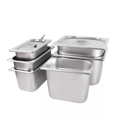 China Ready Food Factory Supply 1/1 And 1/2 0.5 Mm Thickness Stainless Steel GN Pan With Lid Food Gastronorm Containers For Food Store for sale