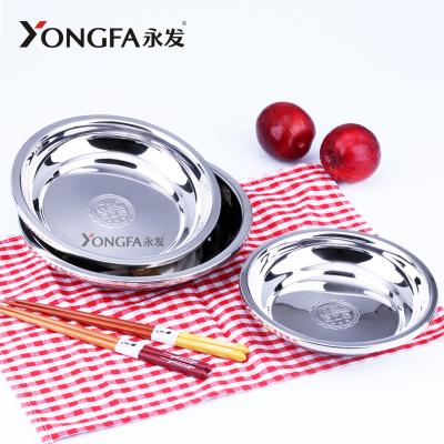 China Durable Tableware Stainless Steel Round Plates Round Shape Heavy Duty Dishes Dishes Set 20-26cm European Style for sale