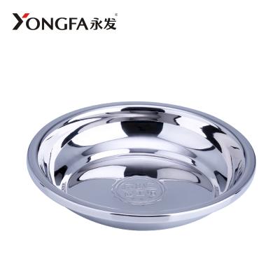 China Durable Dinnerware Stainless Steel Round Plates Round Shape Heavy Duty Dishes Dishes Set 18-24cm European Style for sale