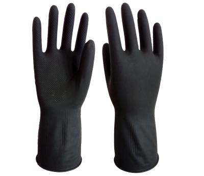 China Hand protection gloves safety rubber gloves black and orange rubber gloves for sale